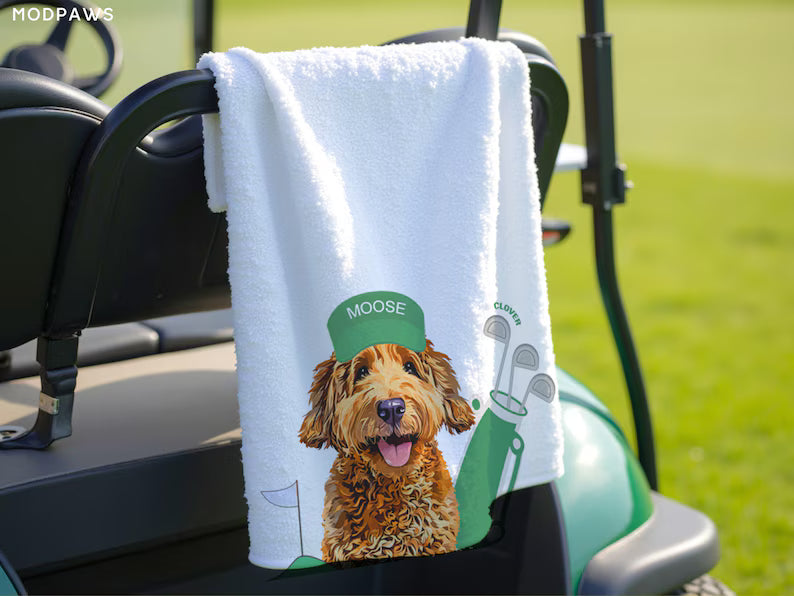 Toalla de Golf Personalizada – Trapo de Microfibra Premium con Foto de tu Mascota y Nombre