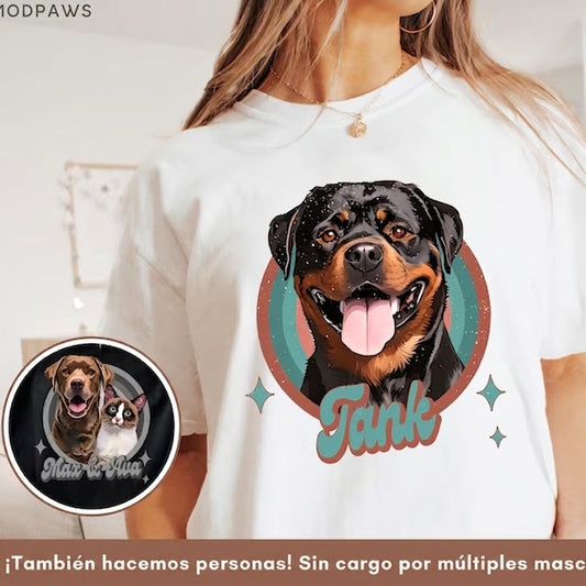 Playera Retro Bootleg 90s de Mascota Personalizada – Tu Compañero al Estilo Vintage