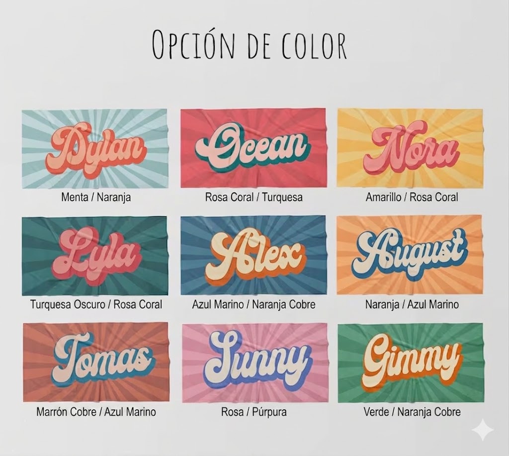 Toalla de Playa Personalizada Retro Groovy – Manta de Baño con Nombre