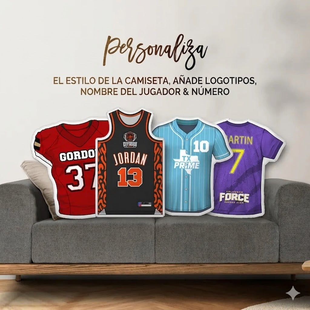 Cojín de Jersey Deportivo Personalizado – Edición Especial para Equipos por ALV Regalos Originales