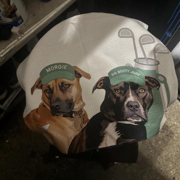 Toalla de Golf Personalizada – Trapo de Microfibra Premium con Foto de tu Mascota y Nombre