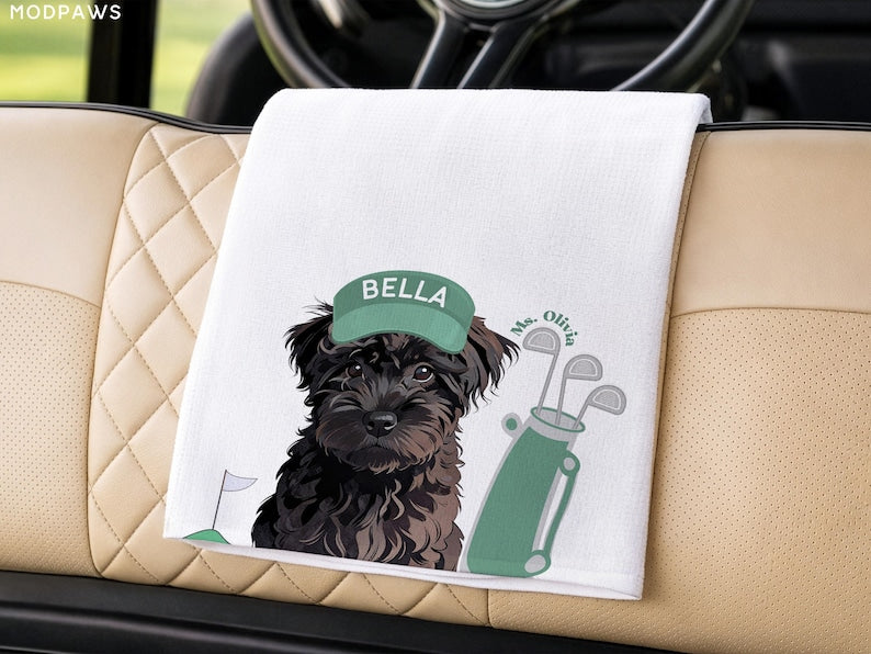 Toalla de Golf Personalizada – Trapo de Microfibra Premium con Foto de tu Mascota y Nombre