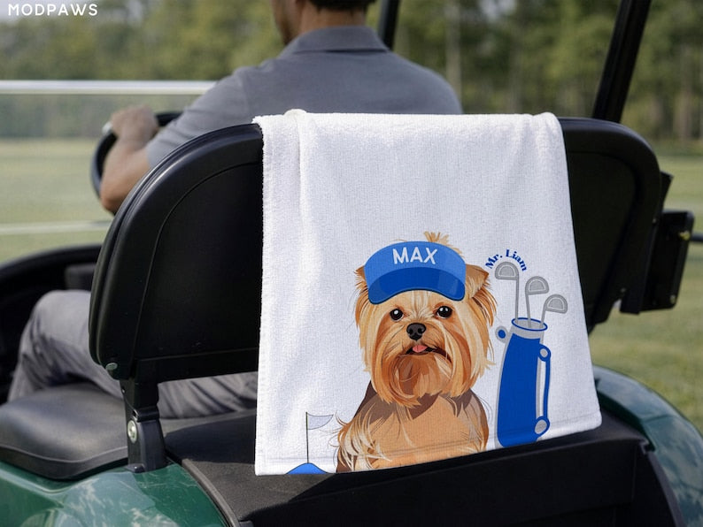 Toalla de Golf Personalizada – Trapo de Microfibra Premium con Foto de tu Mascota y Nombre