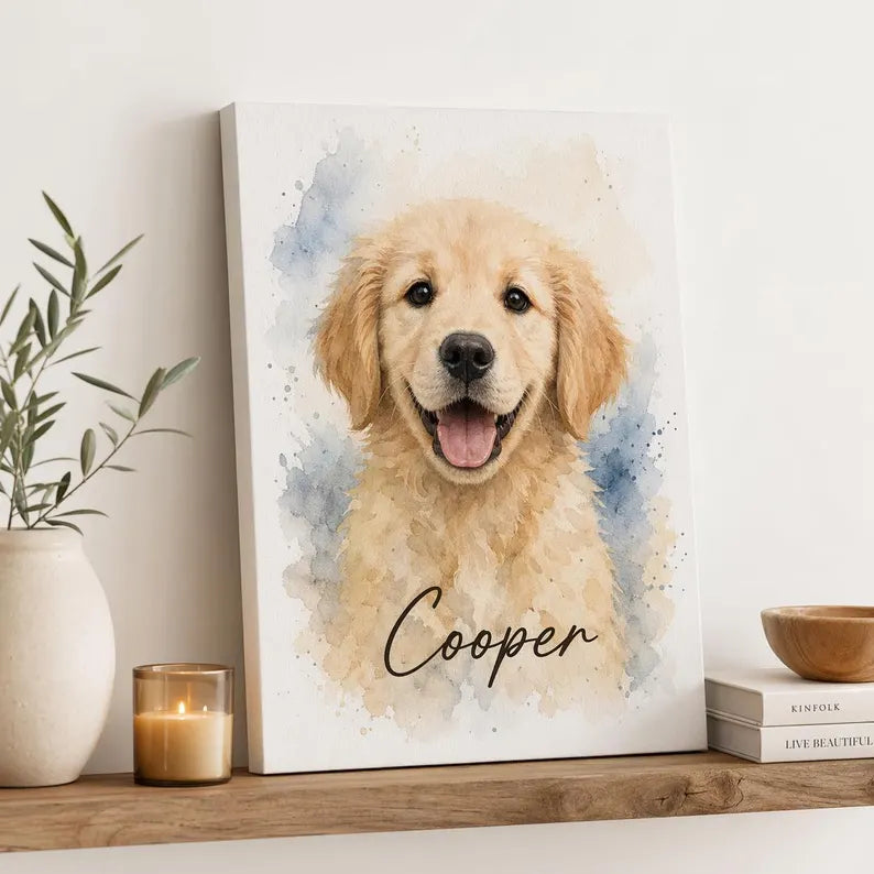 Retrato de Mascota Personalizado en Lienzo Canvas – Cuadro de Arte Premium para el Hogar