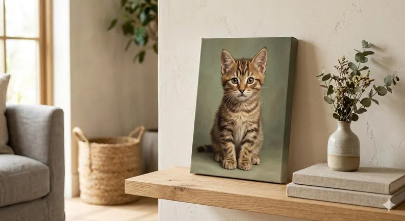 Retrato de Mascota Personalizado en Lienzo Canvas – Cuadro de Arte Premium para el Hogar