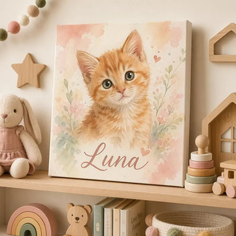 Retrato de Mascota Personalizado en Lienzo Canvas – Cuadro de Arte Premium para el Hogar