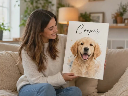 Retrato de Mascota Personalizado en Lienzo Canvas – Cuadro de Arte Premium para el Hogar
